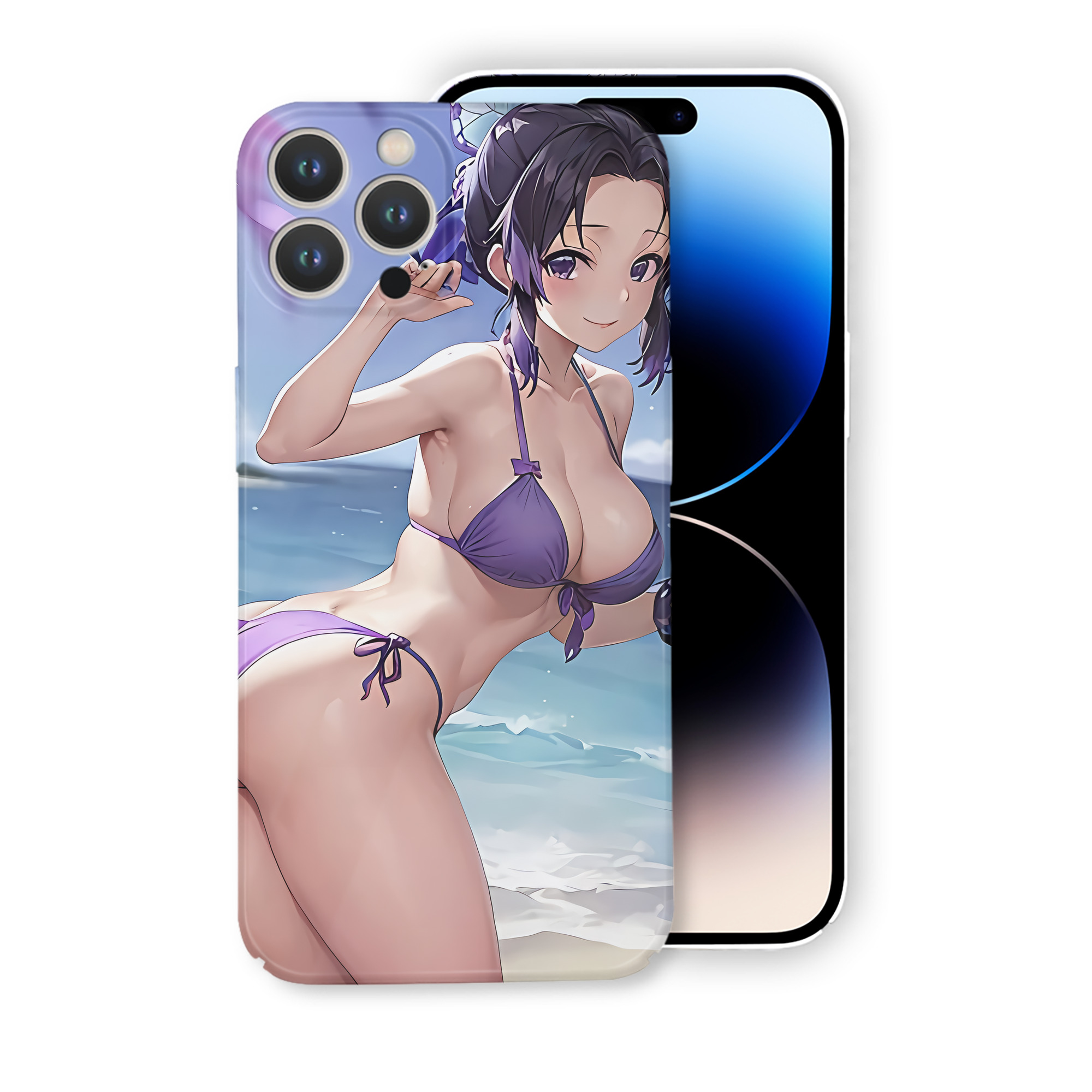 （画像用） 鬼滅の刃（きめつのやいば）蟲柱-胡蝶 しのぶ／こちょう しのぶ Kochou Shinobu 【iPhone 14シリーズ対応】ハードケース